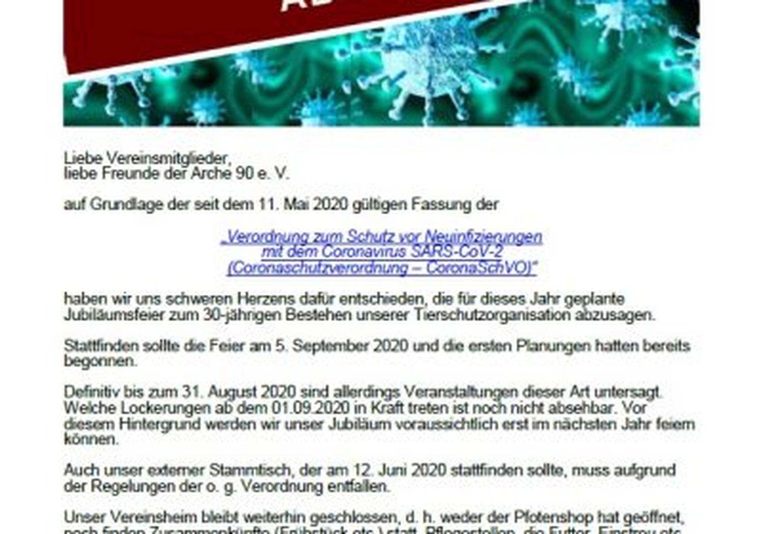 Tierschutzorganisation Arche 90 e.V. - Gutschein