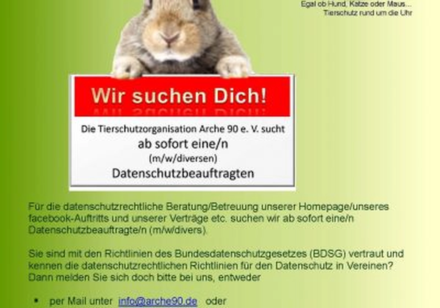 Tierschutzorganisation Arche 90 e.V. - Gutschein